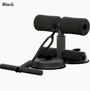 Strong Suction Cup Black Multifunctional Sit-Up Fitness Equipment | Durable Tension Ropes for Home Workouts | Adjustable Height & Stable Rubber Base | Boosts Abdominal Workout Efficiency