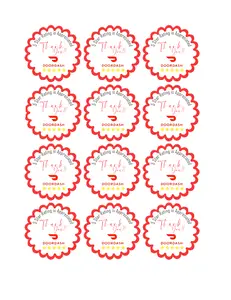 Door Dash Stickers - Water proof - Set of 24