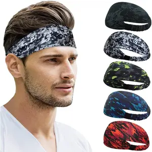 5/6 Pcs Elastic Non Slip Sweat Bands Moisture Wicking Sweatbands Athletic Workout Wide Hair Bands Beauty & Personal Care