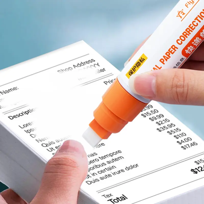 Portable Precision Thermal Paper White Out Pen, Thermal Paper Correction White Out Liquid Pen Parcel Express Tool for Thermal Label Shopping Bill Data Information Eraser Privacy Protection Pen