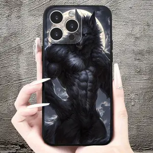 Grim Wolf King Pattern Design Phone case for iPhone 16 Pro Max 15 Plus 14 13 12 11 XR XS  Anti-Scratch Shockproof TPU Bumper Drop-proof Cover gift for women men
