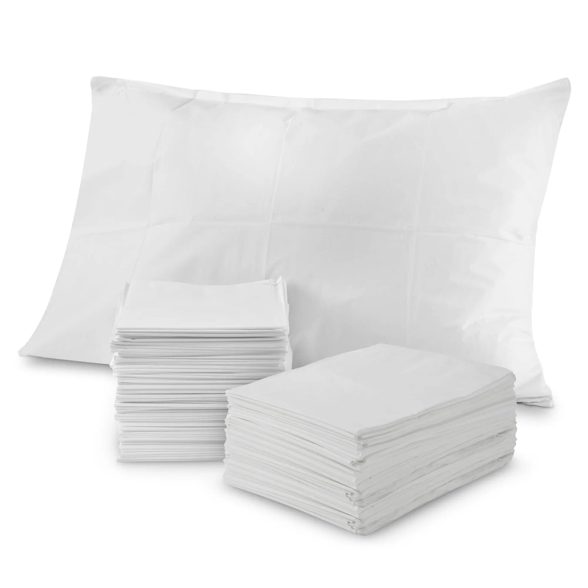 Stock Your Home (100 Count) Disposable Pillow Case Covers, Tissue/Poly 21