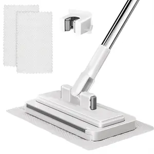 The 41-inch handle can be extended to 53 inches Mini  with  Handle ，Equipped with a 6.3 × 3.35-inch mop head， Zero-Touch Gap Dust Cleaner & Locking Head, Disposable Lazy Mop Wet and Dry for Kitchen Bathroom Toilet Corners Window Wall Cleaning