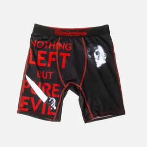 Contenders Men's Licensed Halloween Bloody Graphic Boxer Briefs - Polyester-Spandex Blend Underwear with Inseam Length Details