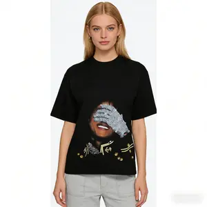 (100% pure cotton)Printed Tshirt for Men, 250gsm Heavyweight Fabric, Cotton Short-Sleeve, Unique Graphic tee unisex casual heavyweight classic shirt Streetwear Top Black White Crewneck Breathable