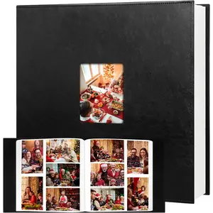 Photo Album 4x6 700 Pockets, Leather Cover Extra Large Capacity Family Wedding Anniversary Baby Picture Albums, Acid-free Pages 4x6 Photo Album Holds 700 Horizontal and Vertical Photos (Black)