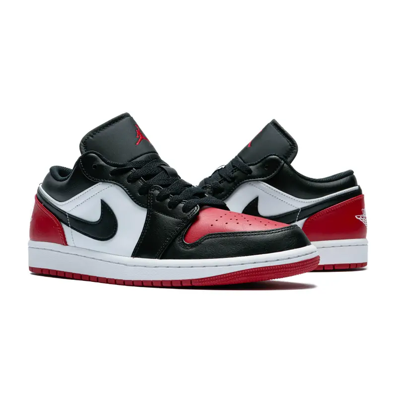 Nike Air Jordan 1 Low Bred Toe 2.0 553558-161 Men's Fashion Sneaker New