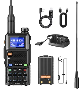 Professional Ham Radio Handheld (UV-5RH Upgraded UV-5R Dual), 10W High-Power, VHF Receive, Bluetooth, 999 Memory, Type-C Port, USB Rechargeable, Water-Resistant, 1-Key Frequency Pair, Long Range Walkie Talkie for Adults, Manufacturer Warranty, 1 Pack