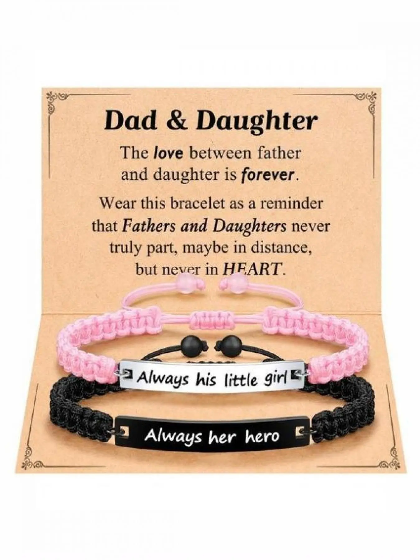 Father Daughter Bracelet Birthday Father's Day Christmas Gift for Dad Daddy from Daughter Gift