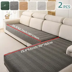 2 PCS Waterproof  Sofa cover, Thick Quilted Non-Slip Couch Seat Covers, Pet-Friendly Washable Sofa Protector for Living Room，Large Size Sectional Sofa Pads for Chaise & L-Shaped Sofa, Washable Sofa Slipcover