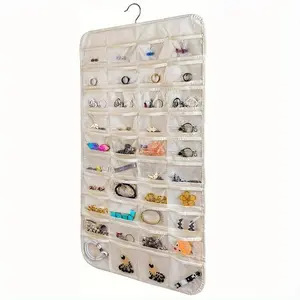 Multi-Functional Hanging Jewelry Storage Rack, Double-Sided Compartment Organizer for Accessories & Small Items, Wall-Mounted Design, Home Jewelry Organizer
