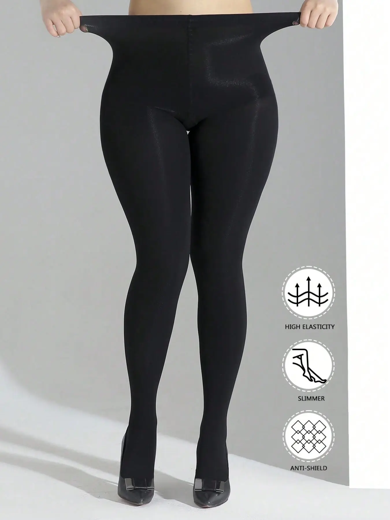 Large size high elastic matte slimming anti-hook black pantyhose everyday versatile base stockings