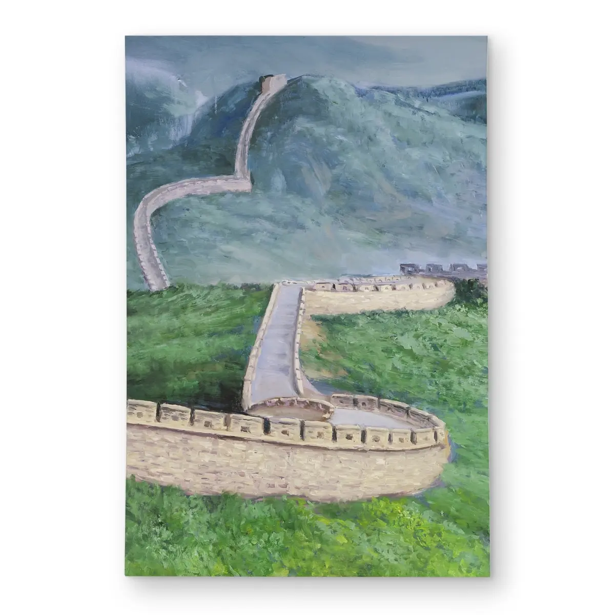 Begin Home Decor C1ROAR23PSQ6YM 2x3 ft. Vibrant Polyester Modern Contemporary Great Wall of China Landscape Rug - Fade Resistant, Outdoor Decks, Living Rooms