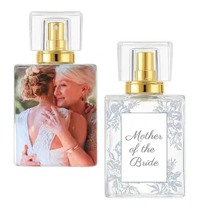 Personalized Refillable Perfume Bottle 50ml – Custom Photo & Text – Wedding Gift for Mother of the Bride or Groom