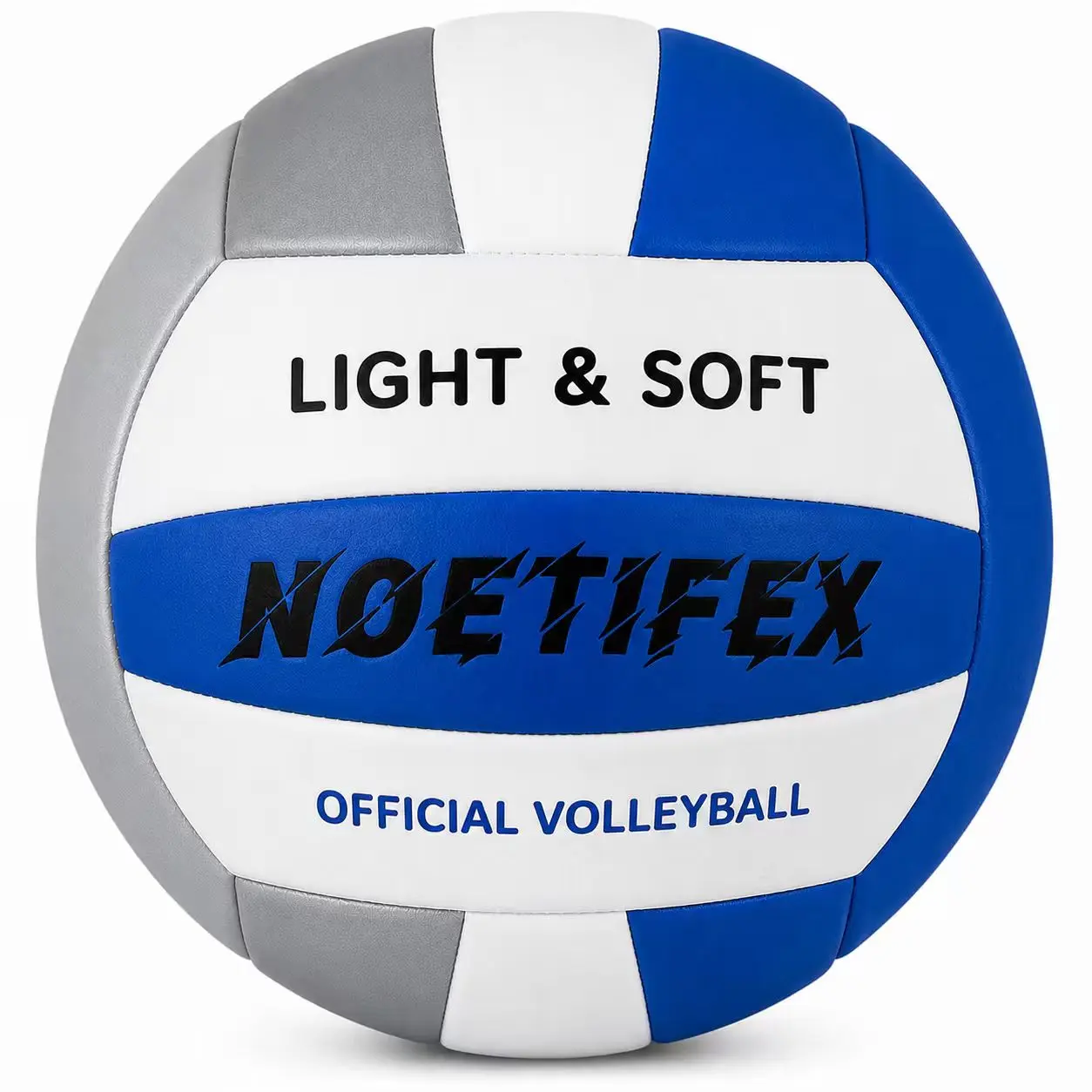 Deflated for Practice Volleyball - Light & Soft Polyester Fabric, Comfortable Touch, Silent, Safe for Kids Beginners, Indoor Home Training Activities, Sports Ball Game Use