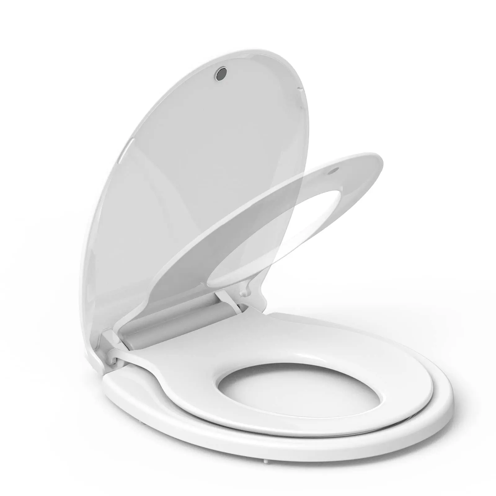 【GARVEE】Round Polypropylene Bathroom Toilet Seat with Lid - Home Bathroom Supply, Built-in Potty Training Feature, Slow-Close, Never Loosens, Fits Adults/Kids