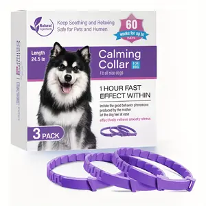 3-Pack Calming Collar For Dogs, 24.5 Inches Adjustable Collar, Fast-Acting Stress Reducing Pet Collar With Natural Ingredients, Safe For Pets And Humans