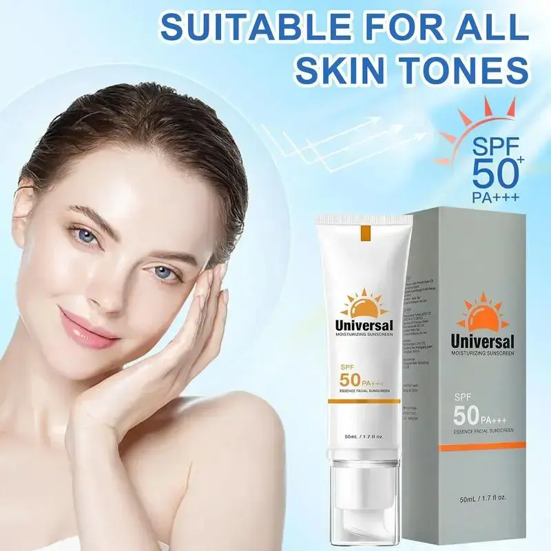 Broad Spectrum SPF50+ Facial Sunscreen, Travel Size, Additive-Free, Hydrating, Non-Greasy, Sweat-Resistant, Skin-Friendly, Complexion-Evening Daily Outdoor Protection for Most Skin Types