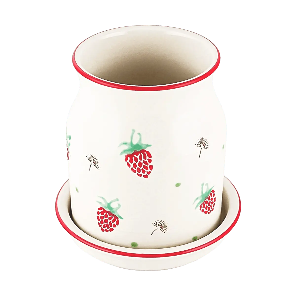 Golden Lion Strawberry Ceramic Chopstick Holder - Cute Japanese Style Kitchen Utensil Organizer, 14x14.5cm
