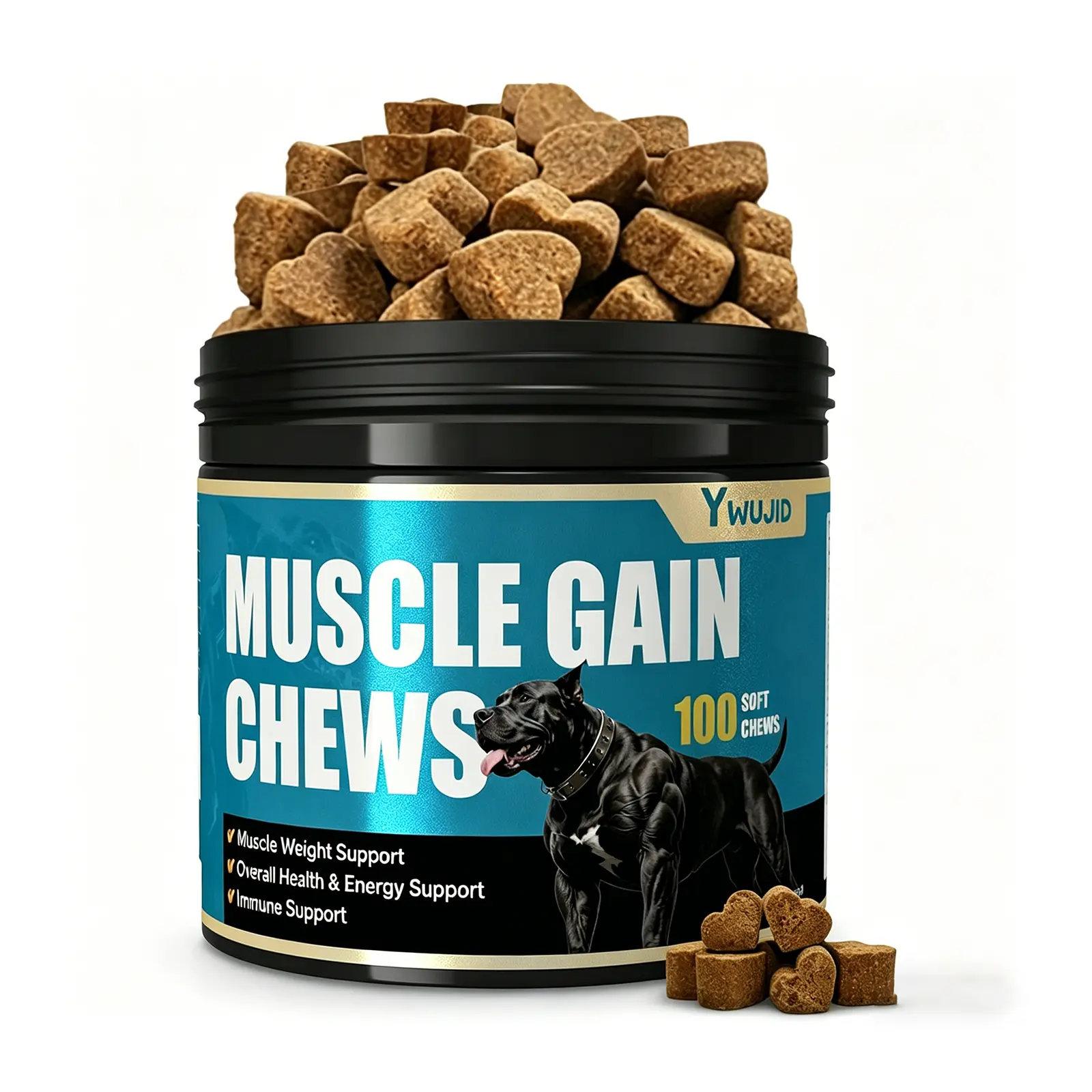 100-Count 22-in-1 Chewable Canine Nutritional Supplement Muscle Builder Tablets for Dogs - Puppy & Adult Dog Vitamins for Muscle Gain, Growth Essentials (All Breeds)