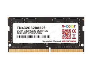 V-Color 32GB 260-Pin DDR4 SO-DIMM DDR4 3200 (PC4 25600) Memory (Notebook Memory) Model TN432G32D822
