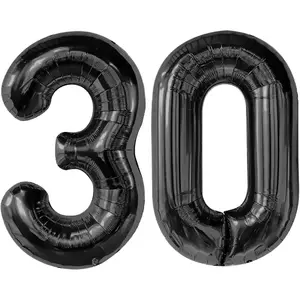 40 Inch 30 Balloon Numbers, 30th Birthday Balloons, Black 30th Birthday Decorations for Women Him Her, Giant Dirty 30 Balloons for 30th Birthday Party Supplies and 30th Anniversary Event Decorations