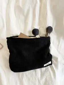 Summer Solid Color Makeup Bag with Zipper, Large Capacity Cosmetic Storage Bag for Women, Simple All-match Bag for Daily Life, Brush Pouch