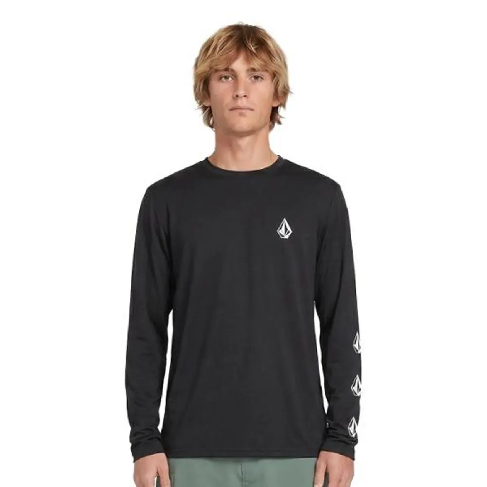 VOLCOM Men's Deadly Stones Long Sleeve Fitted Rashguard, Quick-Dry Stretch Fabric with UV Sun Protection for Surfing & Hiking, Fitted Swimsuit Men's Long-Sleeve Rashguard, Uv-Protective