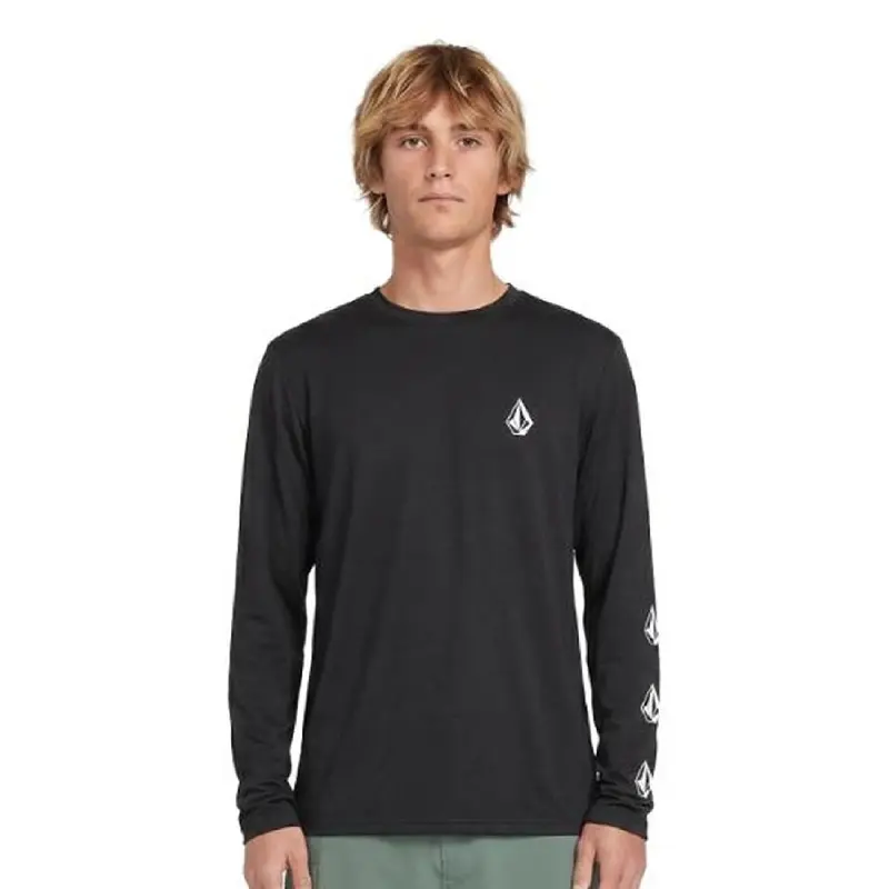 VOLCOM Men's Fitted Modern Pullover Long-Sleeve Rash Guard Shirt - Male, Quick-Dry Stretch Fabric, UV-Protective, Machine Washable, 1 Size for Surfing, Hiking