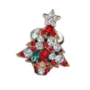 Festive Christmas Tree Ring - Adjustable Womens Accessory