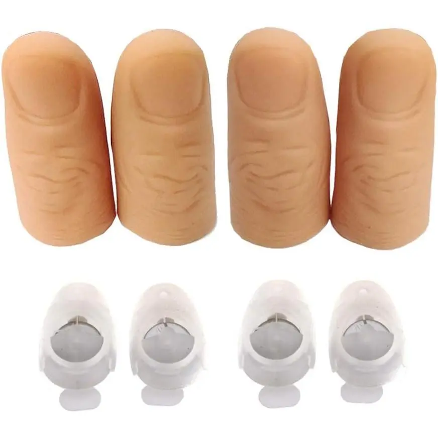 Finger Lamp (2 Packs/4PCS) Thumbs Lamp, Magic Lamp up Finger Magic Trick, Fake Finger, Prank Toy Tool for Halloween