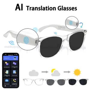Smart Audio Glasses with Ai Translation Sunglasses, Wireless Speaker, Music Playback, Call Support, Microphone Included, Alloy Frame