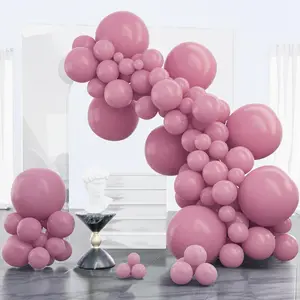 PartyWoo Thick Round Rubber Mauve Balloon Arch Kit, 100pcs Dusty Pink Rose Boho Neutral Balloons (18/12/10/5 in Sizes) for Baby Shower, Wedding Party Decorations