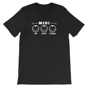 Women's MIDI music equipment Graphic T-Shirt - Short Sleeve Crew Neck Regular Fit Casual Wear | Soft & Breathable Fabric, Durable Print, Everyday Comfort, Machine Washable, minimalist and technical music production or electronic music enthusiast