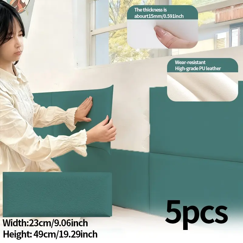 Self-Adhesive 3D Foam Wall Panel, Waterproof, Anti-Collision, Soundproof, Thick Design, Multiple Colors, Easy Bedroom Decoration