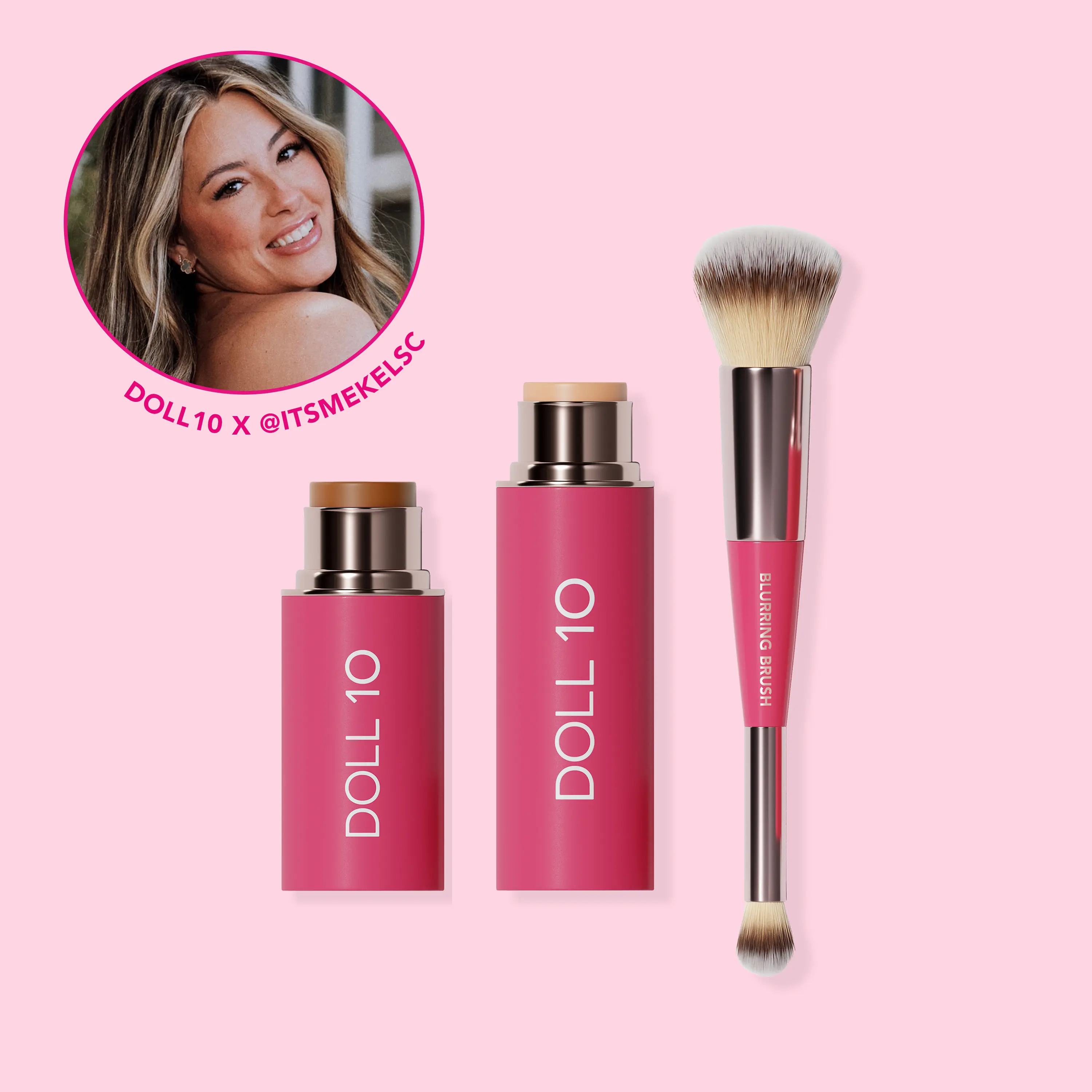 Kelsey's Favorites Bundle | Peptide Blur Stick Foundation, Plush Pop Stick, & Double Ended Brush Kelsey's Favorites Bundle | Peptide Blur Stick Foundation, Plush Pop Stick, & Double Ended Brush