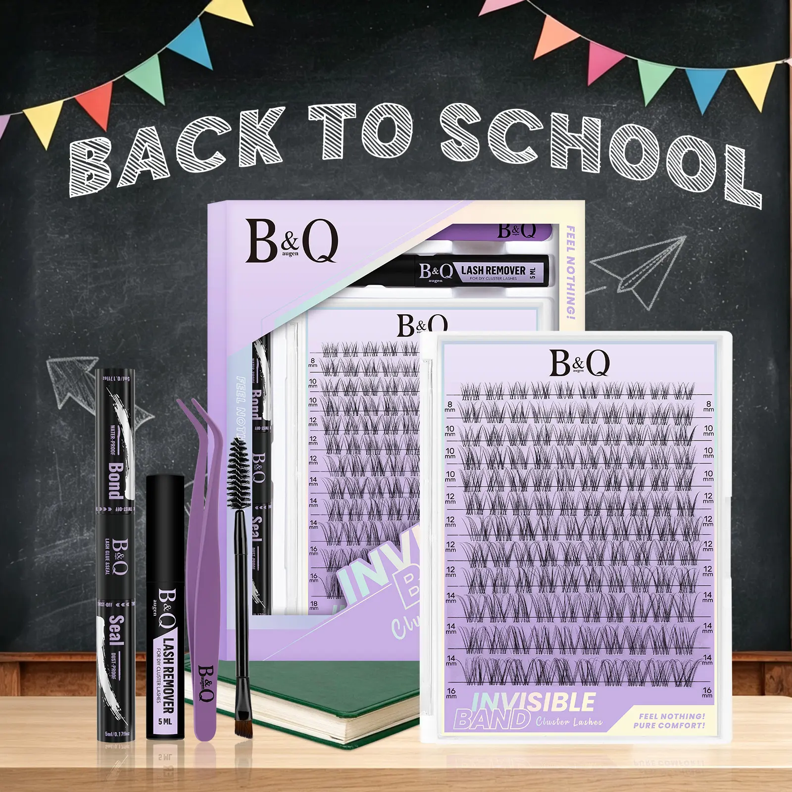 Flora Kit l B&Q Angel Lashes Style,Ultra-Thin Invisible Band Natural Look Cluster,Less is More,Featherlight and Wispy Eyelash for DIY Extensions,C Curl 8-18mix Lightweight Fake Lash Makeup Cosmetic  #tiktokshopbacktoschool