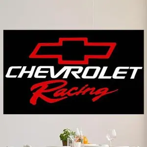 Chevy Racing Car Flag Black 3x5Feet  Tapestry   Wall Tapestry Decor Garage - Banner Backdrop Hanging Versatile Premium Quality