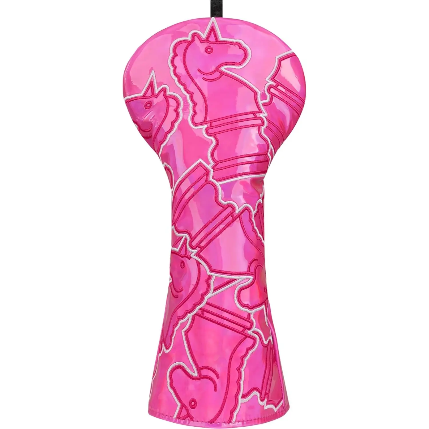 Golf Club Head Covers Driver Wood Golf Club Headcover Leather Protector Heavy Embroidered Colorful Pink Pony Design