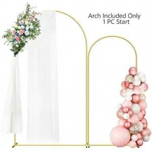 Elegant Multi-size Golden Arch Stand Heavy Duty Metal Frame Versatile Wedding Arched Backdrop Decor for Wedding Birthday Anniversary Outdoor Indoor Party Events