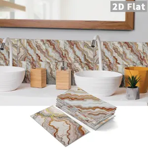16/32pcs Waterproof PVC Tiles] 16/32pcs Waterproof PVC Stick Shower Tiles | Self-Adhesive Vinyl Marble Wall Panels for Bathroom, Kitchen, Living Room | Easy Peel & Stick, Modern Wall Decor, TV Backdrop, Bathroom Wallpaper, Easy Installation, Homedecor