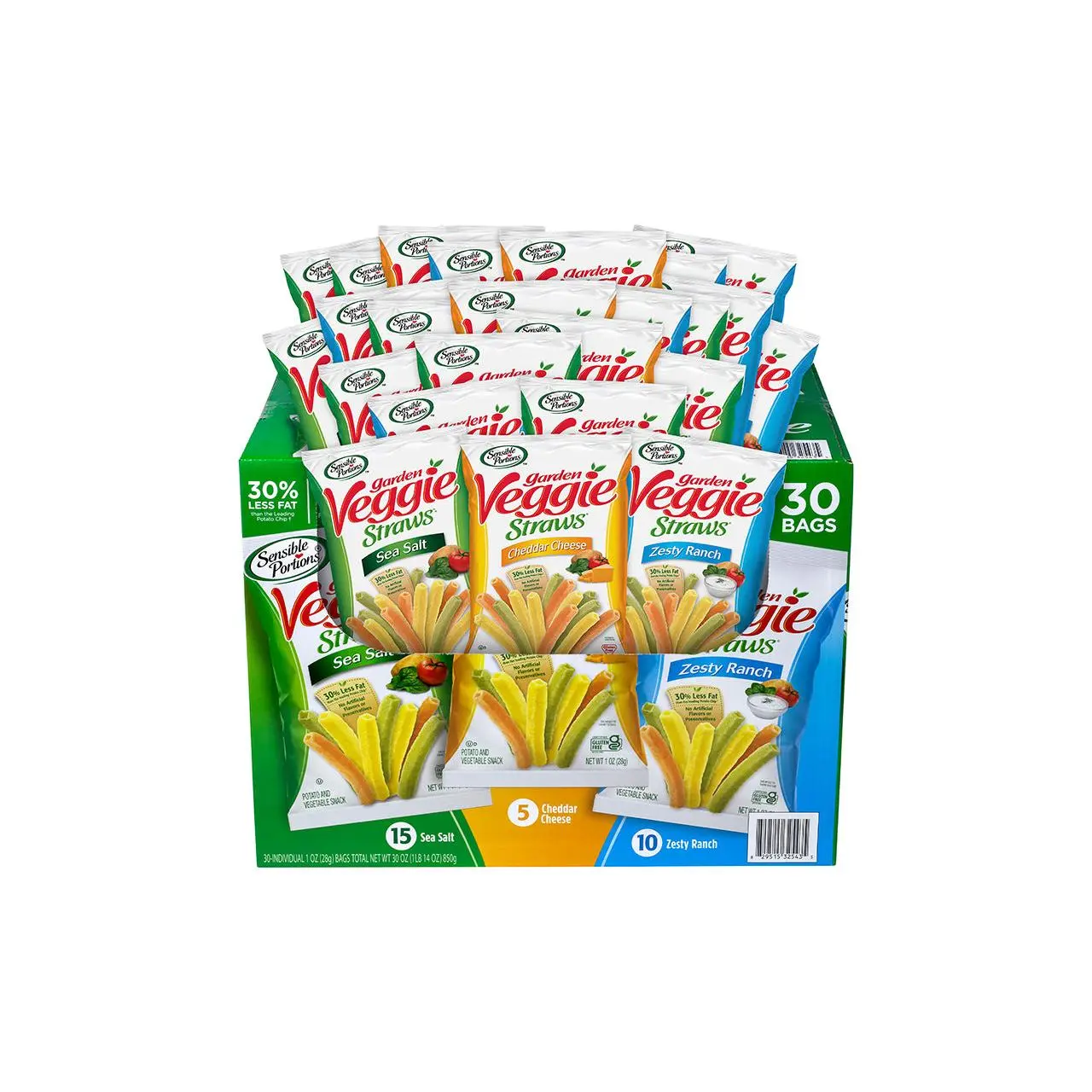 SENSIBLE PORTIONS Garden Veggie Straws Variety Pack, 1 oz, 30 Count