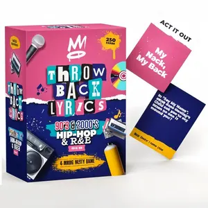 Throwback Lyrics 90s & 2000s Hip Hop R&b Music Party Game, 250 Trivia Cards & Charades, Fun for Game Nights, Date Nights, Family Gatherings