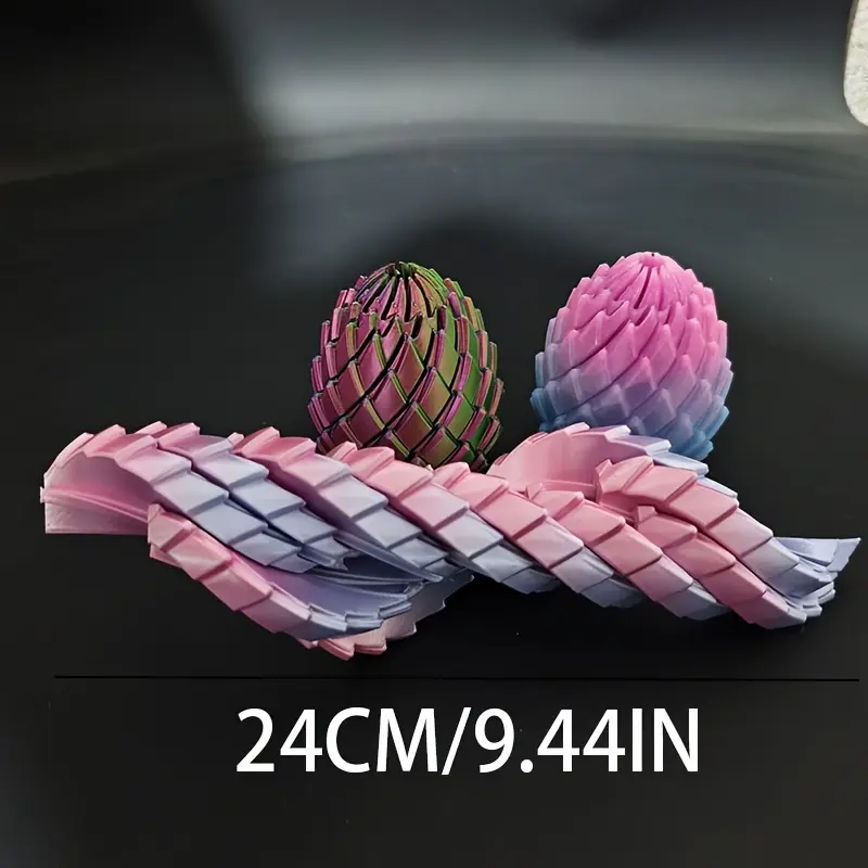 2pcs 3D Printed Twisting Dragon Egg Statues - Twisting Pose Suitable for Fairy Gardens, PLA Plastic Miniature Dragon Eggs for / Decor, Battery-Free Landscaping, Christmas Decoration for Dioramas & Terrariums