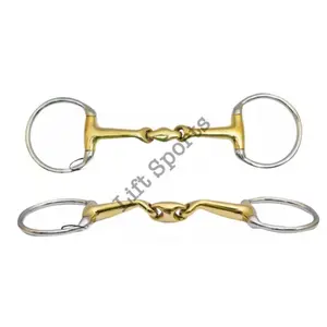 EGGBUTT Horse Verbindend Bit Snafflle Double Jointed With German Silver & Steel