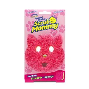 Scrub Mommy Special Edition Pets Cat - Scratch-Free Multipurpose Dish Sponge - BPA Free & Made with Polymer Foam - Stain & Odor Resistant Kitchen Sponge (1ct)