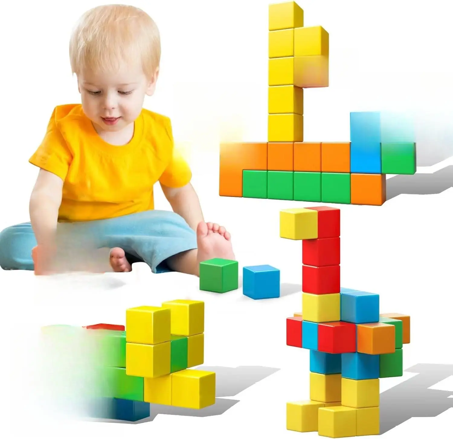 Magnetic Blocks, 1.41 inch Large Magnetic Building Blocks for Toddlers 3 4 5 6 7 8 Years Old Boys Girls Magnet Cubes for Kids 1-3 Montessori Toys STEM Preschool Educational Building Cube 30 Pcs