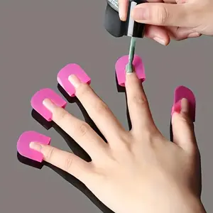 26pcs Reusable Soft Plastic Nail Polish Protectors, Stain-Resistant, Easy to Clean, Ideal for Beginners and DIY, Home and Professional Use, Manicure