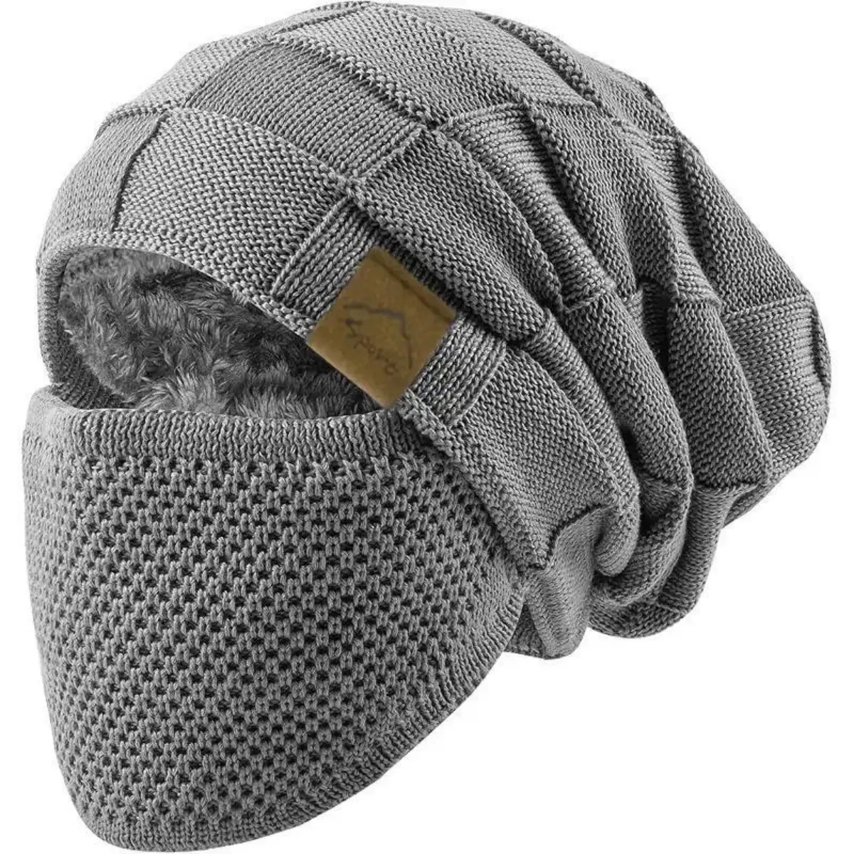 Knit Hat & Mask Set for Adults, Casual Lightweight Beanie with Full Ear & Neck Coverage for Cold Weather & Daily Commutes, Knitted Fabric, Outdoor Activities, Hat And Mask Set, 21% (Inclusive) - 30% (Inclusive), Everyday, Unisex, Full Coverage, Neck Gaite