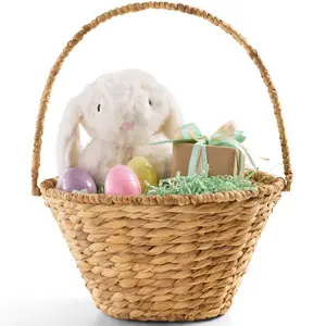 Best Choice Products Easter Basket, Woven Easter Basket for Kids w/ Collapsible Handle, Tapered Shape